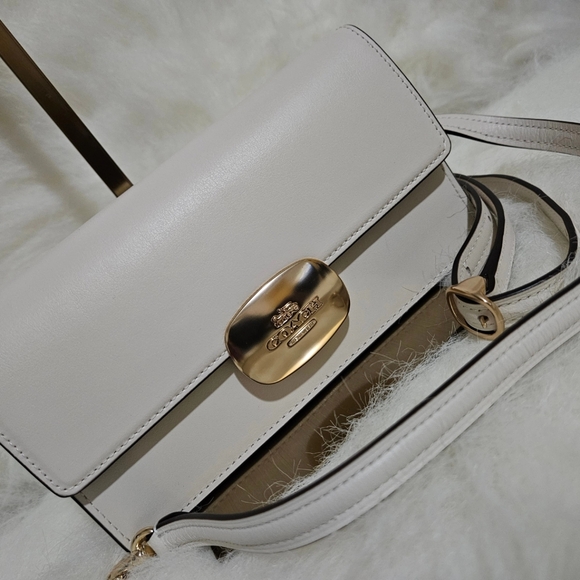 NWT Coach Eliza Cream Leather Crossbody Bag - Picture 8 of 14